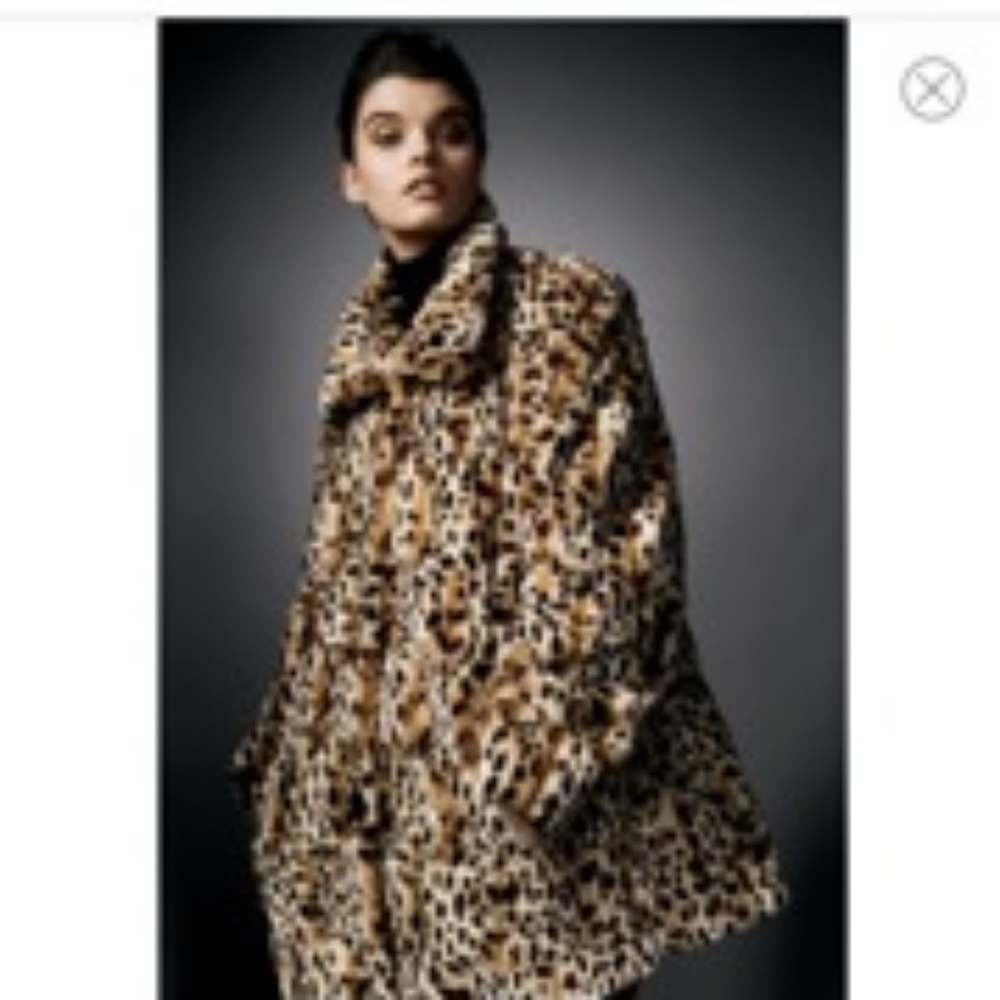 Faux Fur Leopard print  coat